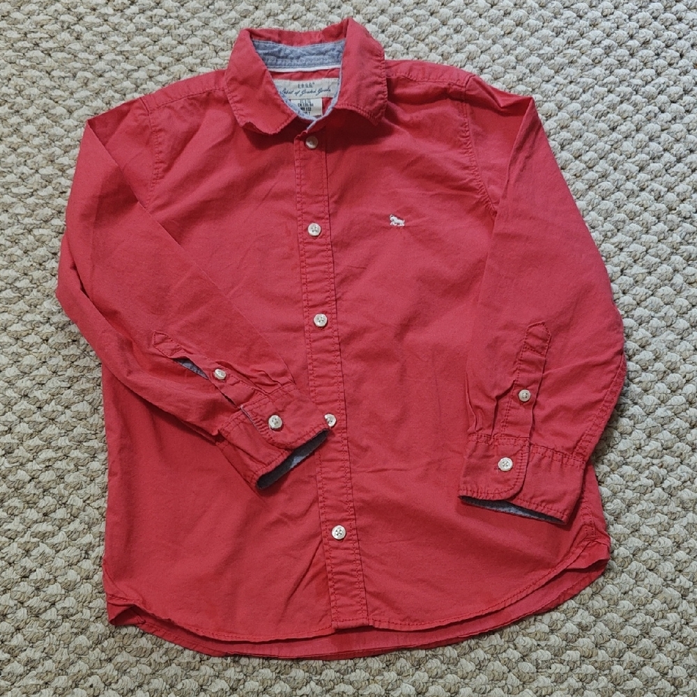 H&M Coral Shirt with Gray Trim